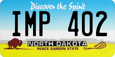 ND license plate IMP402