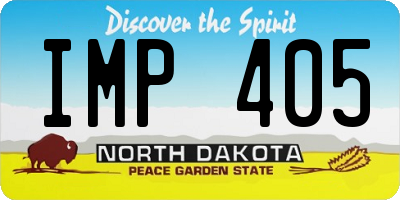 ND license plate IMP405