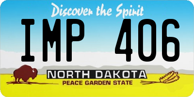 ND license plate IMP406