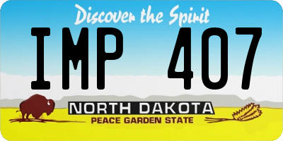 ND license plate IMP407