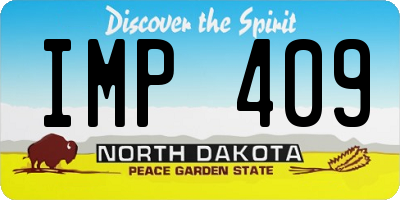 ND license plate IMP409
