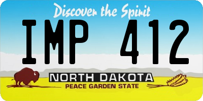 ND license plate IMP412
