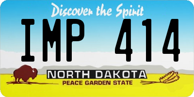 ND license plate IMP414