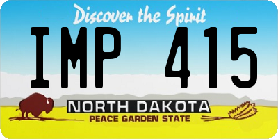 ND license plate IMP415