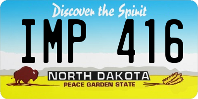 ND license plate IMP416