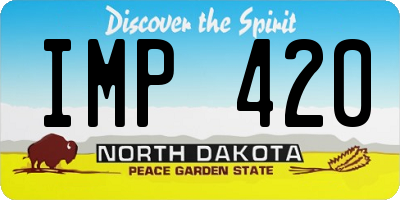 ND license plate IMP420
