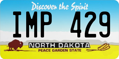 ND license plate IMP429