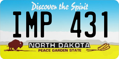 ND license plate IMP431