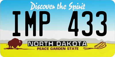 ND license plate IMP433