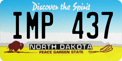 ND license plate IMP437