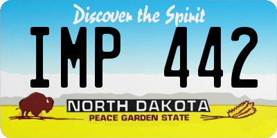 ND license plate IMP442