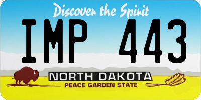 ND license plate IMP443