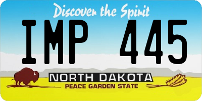 ND license plate IMP445