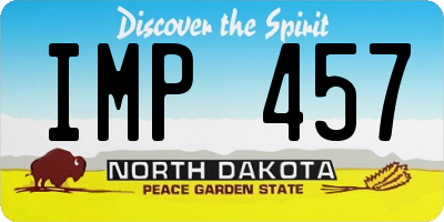 ND license plate IMP457