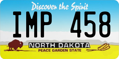 ND license plate IMP458