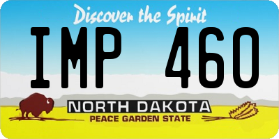 ND license plate IMP460