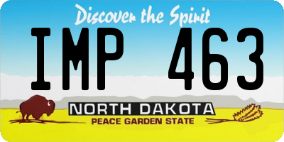 ND license plate IMP463