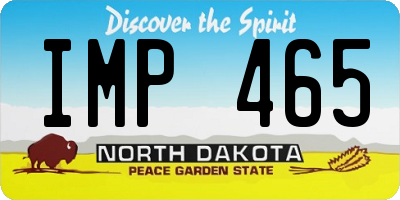 ND license plate IMP465