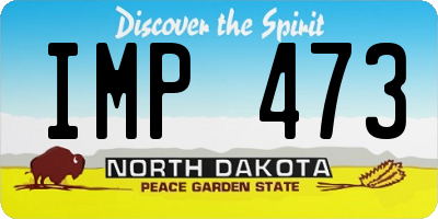 ND license plate IMP473