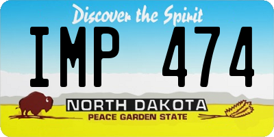 ND license plate IMP474
