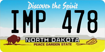 ND license plate IMP478