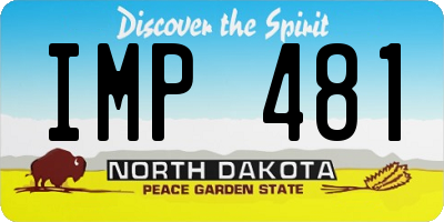 ND license plate IMP481