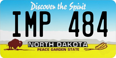 ND license plate IMP484