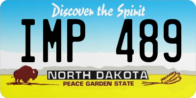 ND license plate IMP489