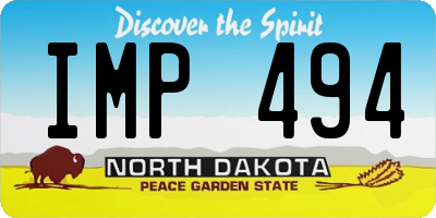 ND license plate IMP494