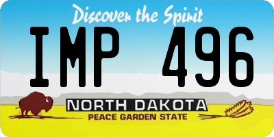ND license plate IMP496