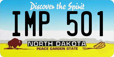ND license plate IMP501