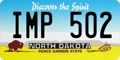 ND license plate IMP502