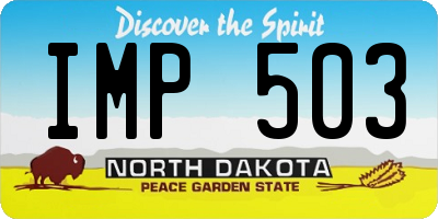 ND license plate IMP503