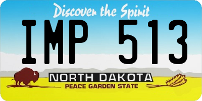 ND license plate IMP513