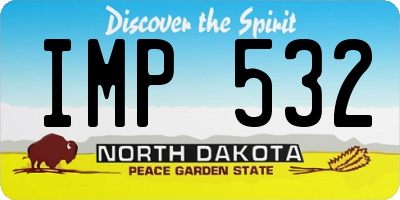 ND license plate IMP532