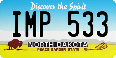 ND license plate IMP533