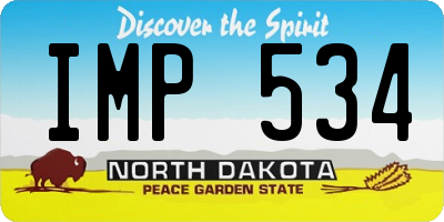 ND license plate IMP534