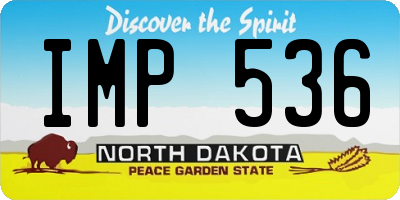 ND license plate IMP536