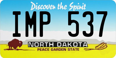 ND license plate IMP537