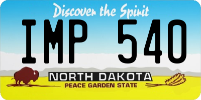 ND license plate IMP540