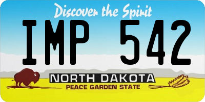 ND license plate IMP542