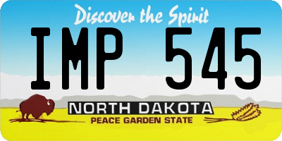 ND license plate IMP545