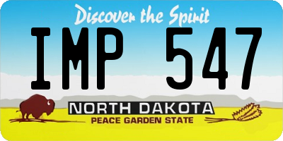 ND license plate IMP547