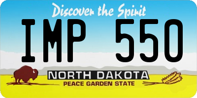 ND license plate IMP550