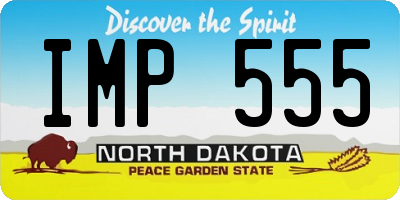 ND license plate IMP555