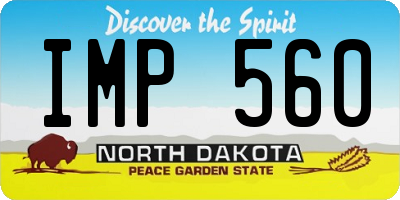 ND license plate IMP560