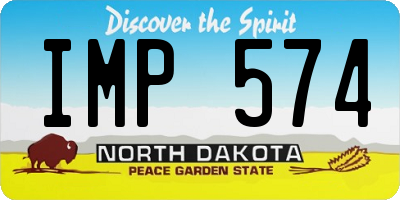 ND license plate IMP574