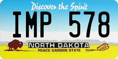 ND license plate IMP578