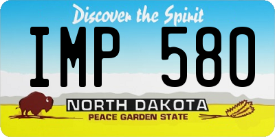 ND license plate IMP580