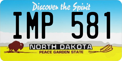 ND license plate IMP581